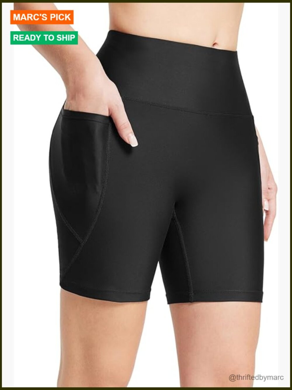 High Waisted Swim Shorts Tummy Control Upf 50+ Board Shorts